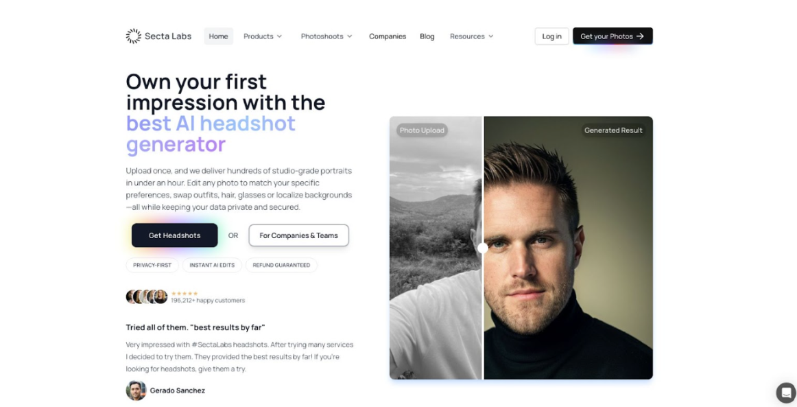 Lets readers immediately see Secta’s range of styles and branding, visually reinforcing the section’s emphasis on variety and large galleries of angles and moods.